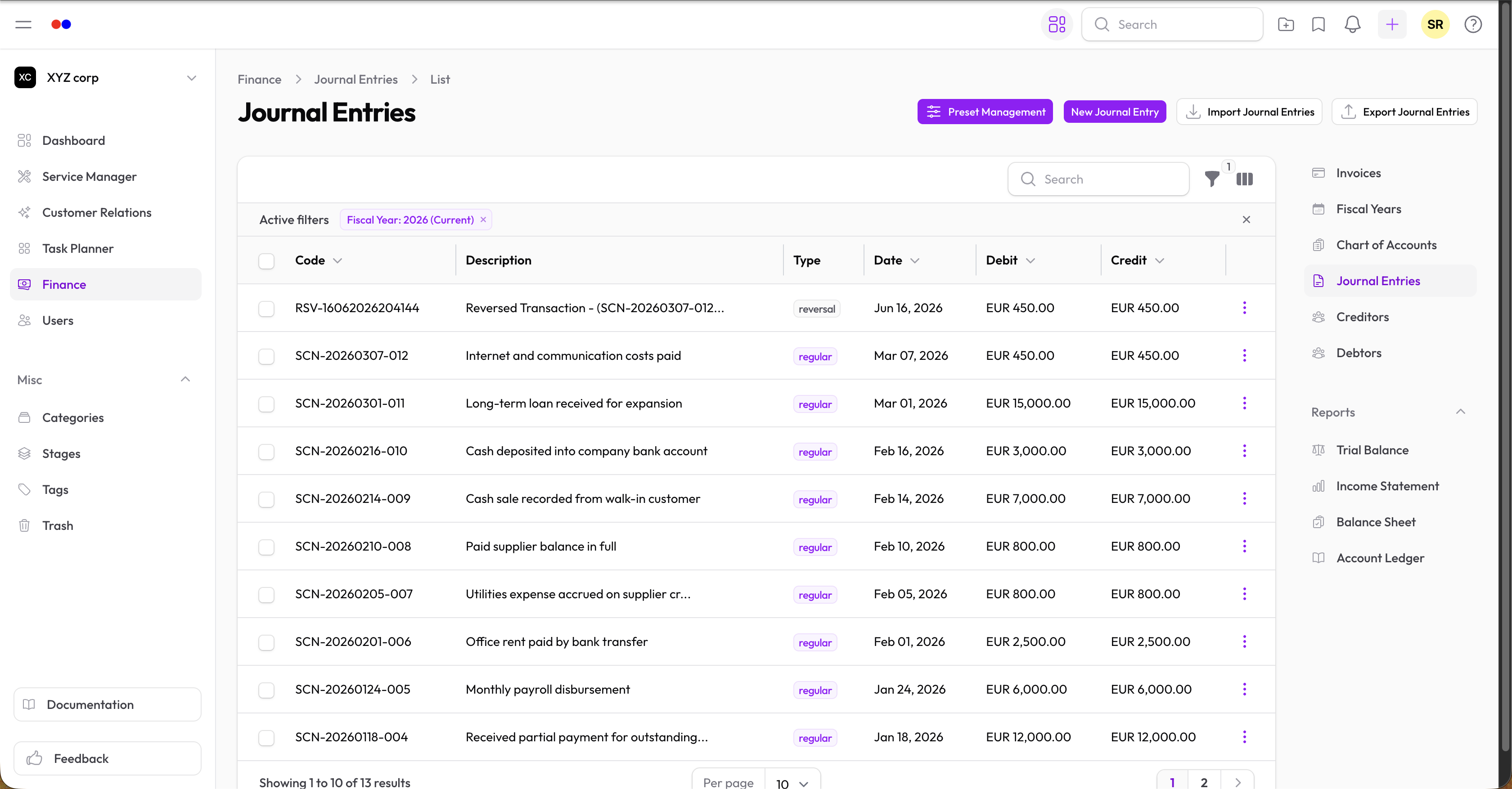 Voided transaction with RSV- reversal record